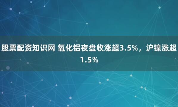 股票配资知识网 氧化铝夜盘收涨超3.5%，沪镍涨超1.5%